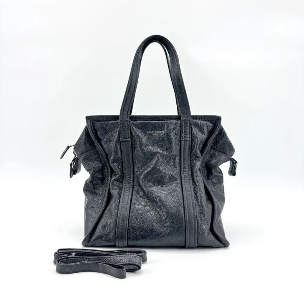 Balenciaga Papier A4 Zip Around Tote Bag Black